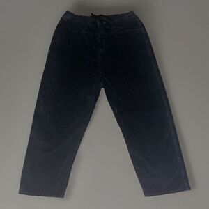 Nili Lotan (L) Men Tapered Corduroy Pants Drawstring Baggy Black Pockets (FLAW)